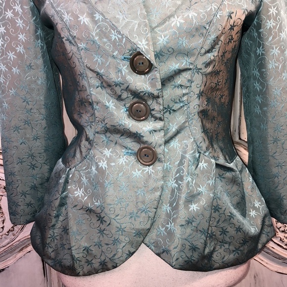 Bounding Cinderella Lightweight Aqua Blazer Jacket Size Small - Picture 4 of 10